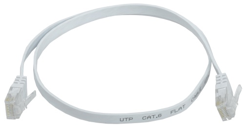 ITK Коммутационный шнур плоский (патч-корд) кат.6 UTP 0,5м белый | код PC08-C06U-D05M-FL | IEK